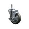 Service Caster 4'' Gray Polyurethane Wheel Swivel 7/16'' Grip Ring Stem Caster with Brake SCC-GR20S414-PPUB-TLB-716138 - alternate 1